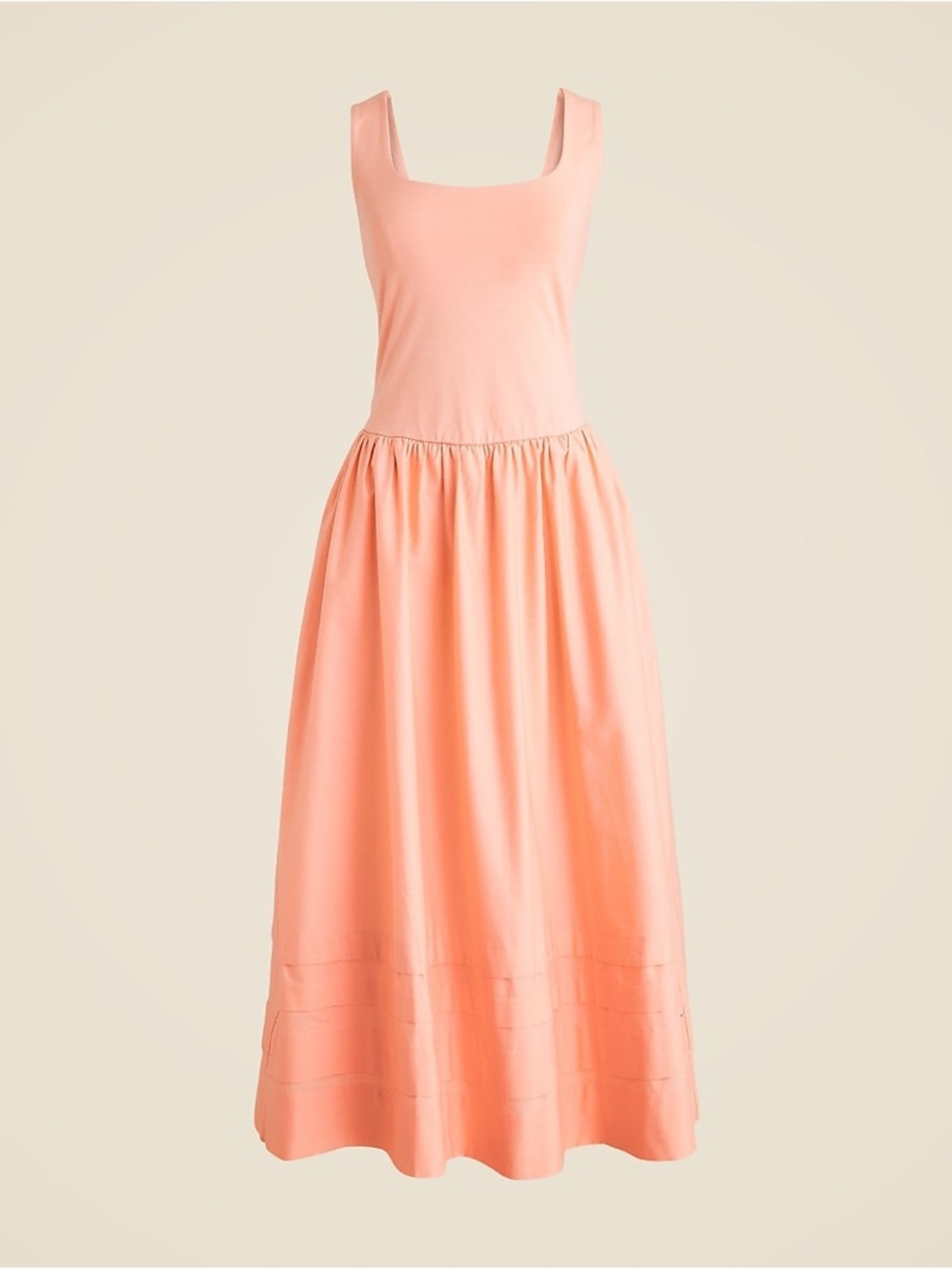 J. Crew Square-Neck Sleeveless Maxi Dress in Coral